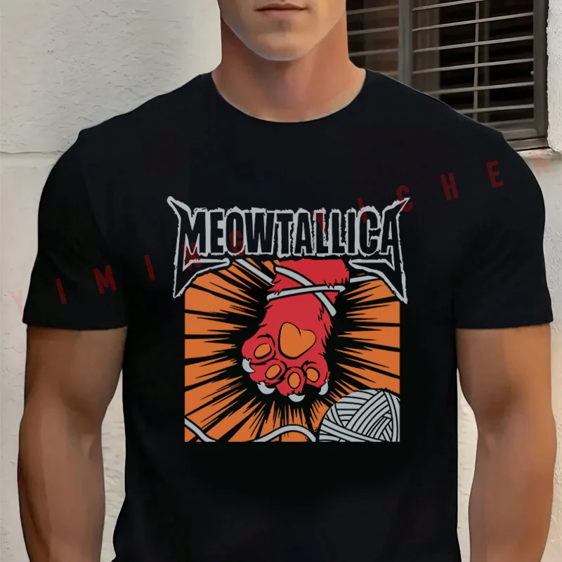 Cat Meowtallica Cat Rock Music Men's Cotton Moto T-Shirt Fashionable Casual Summer Travel And Sports Tee
Cat Meowtallica Cat Rock Music Men's Cotton Moto T-Shirt Fashionable Casual Summer Travel And Sports Tee