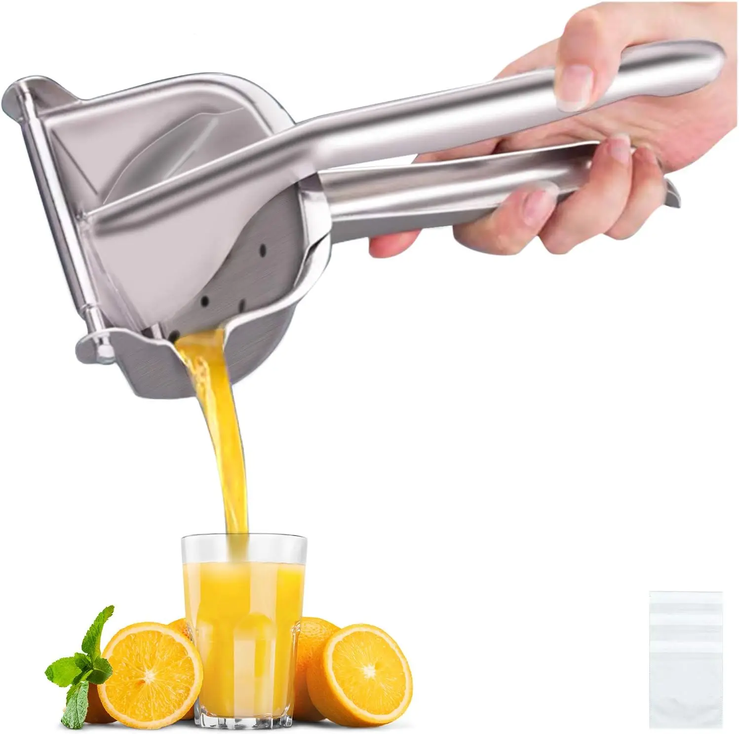 Heavy Duty Stainless Steel Lemon Squeezer Hand Press Juicer for Citrus Fruits, Bonus 50 Filter Bags
Heavy Duty Stainless Steel Lemon Squeezer Hand Press Juicer for Citrus Fruits, Bonus 50 Filter Bags