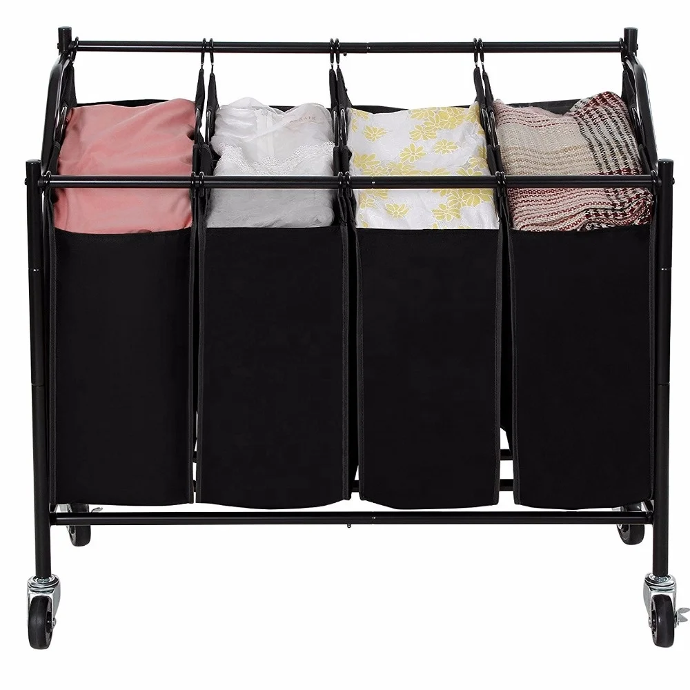 4 Bag Laundry Sorter Cart, Laundry Hamper Sorter With Heavy Duty Rolling Wheels For Clothes Storage
4 Bag Laundry Sorter Cart, Laundry Hamper Sorter With Heavy Duty Rolling Wheels For Clothes Storage