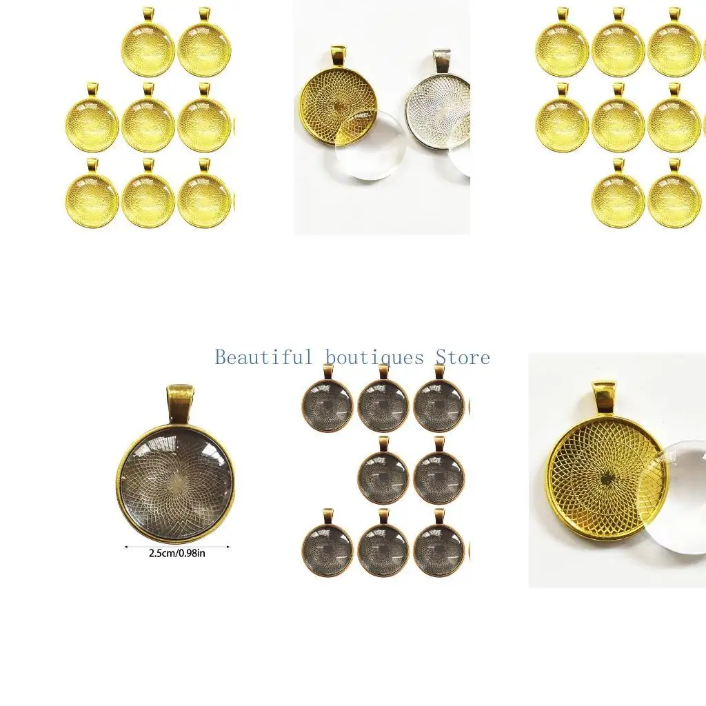 U4LF 10 Set Round Pendant Trays 25mm Bezel Base Pendant Hand-Making Accessories
U4LF 10 Set Round Pendant Trays 25mm Bezel Base Pendant Hand-Making Accessories