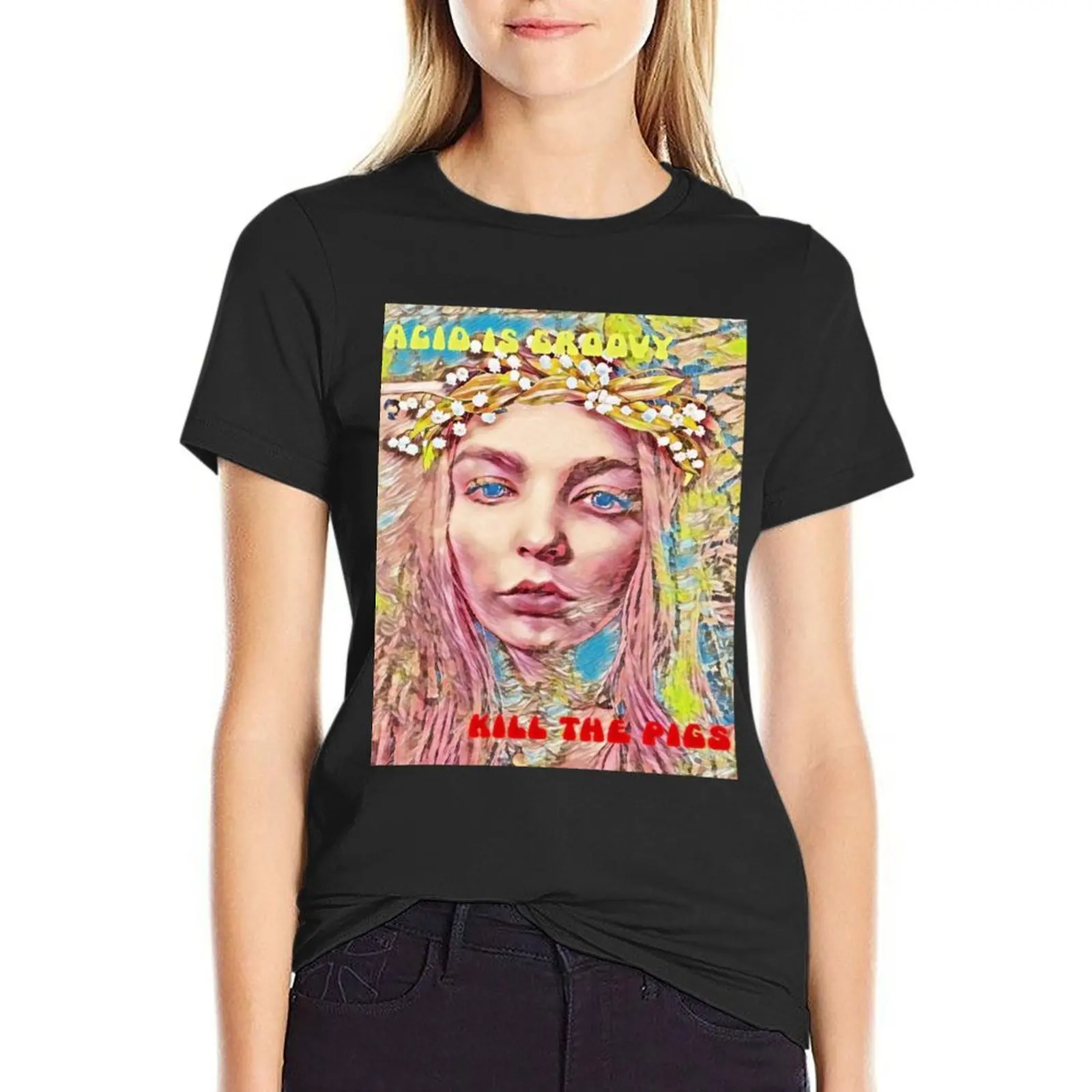 Acid is Groovy Kill the Pigs Hippie Lady T-Shirt sweat vintage animal print shirt for girls t-shirts for Women pack
Acid is Groovy Kill the Pigs Hippie Lady T-Shirt sweat vintage animal print shirt for girls t-shirts for Women pack