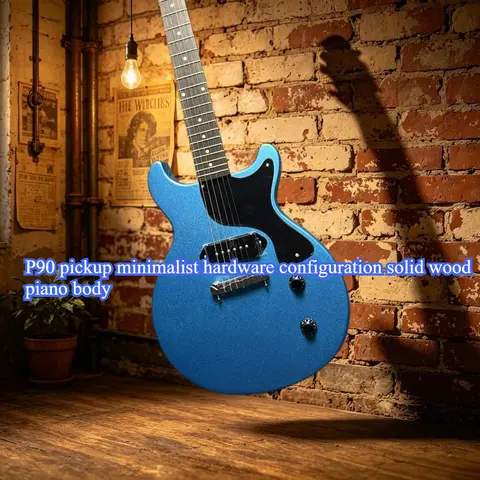 STUDI Electric Guitar Metal Blue Single P90 Pickup Minimalist Hardware Configuration Solid Wood Piano Body Rose Wood Fingerboard