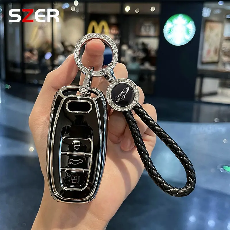 Модный чехол для автомобильного ключа из ТПУ, брелок для Audi A1 A3 A4 A5 A6 A7 A8 Q3 Q5 Q7 S4 S5 S6 S7 S8 R8 TT, защитный держатель, брелок
Модный чехол для автомобильного ключа из ТПУ, брелок для Audi A1 A3 A4 A5 A6 A7 A8 Q3 Q5 Q7 S4 S5 S6 S7 S8 R8 TT, защитный держатель, брелок