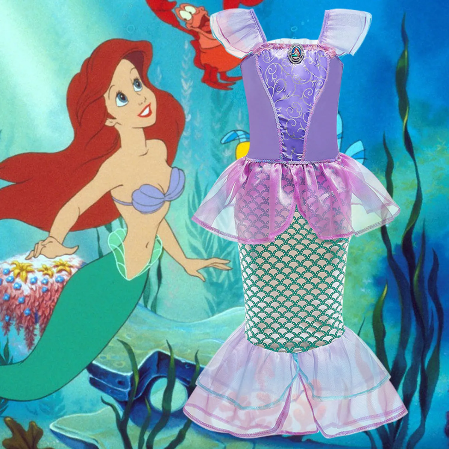 Shiny Toddler Little Girls Movie Princess Mermaid Ariel Cosplay Halloween Dress Birthday Party Dress
Shiny Toddler Little Girls Movie Princess Mermaid Ariel Cosplay Halloween Dress Birthday Party Dress