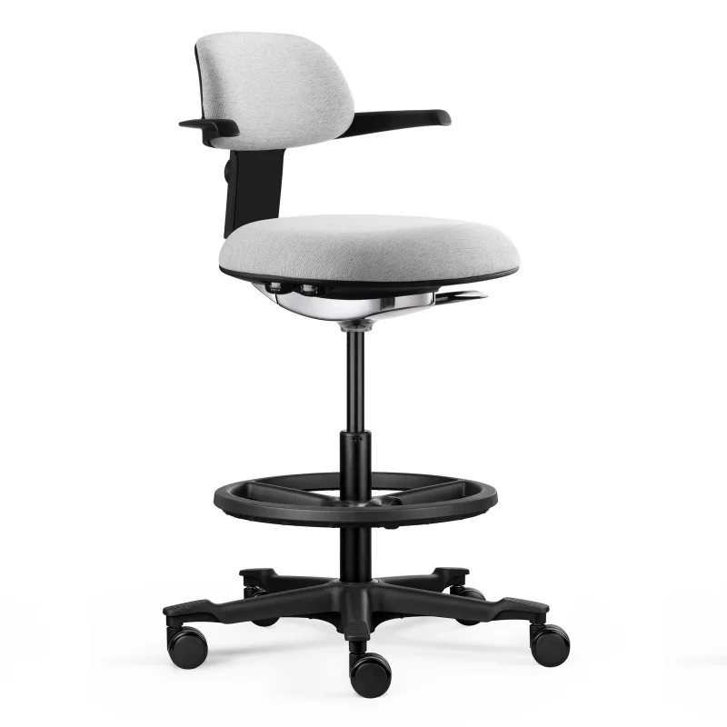 Luxury Upholstered Office Chair Height Adjustable Rolling Drafting Stool with Footrest for Standing Desk
Luxury Upholstered Office Chair Height Adjustable Rolling Drafting Stool with Footrest for Standing Desk