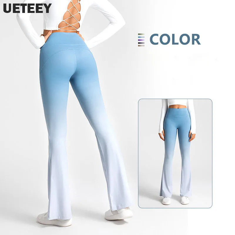 Women Gradient Color Micro Flared Pants Yoga Leggings Slim High Waist Wide Leg Pants Gym Sports Pants Dance Workout Trousers
Women Gradient Color Micro Flared Pants Yoga Leggings Slim High Waist Wide Leg Pants Gym Sports Pants Dance Workout Trousers