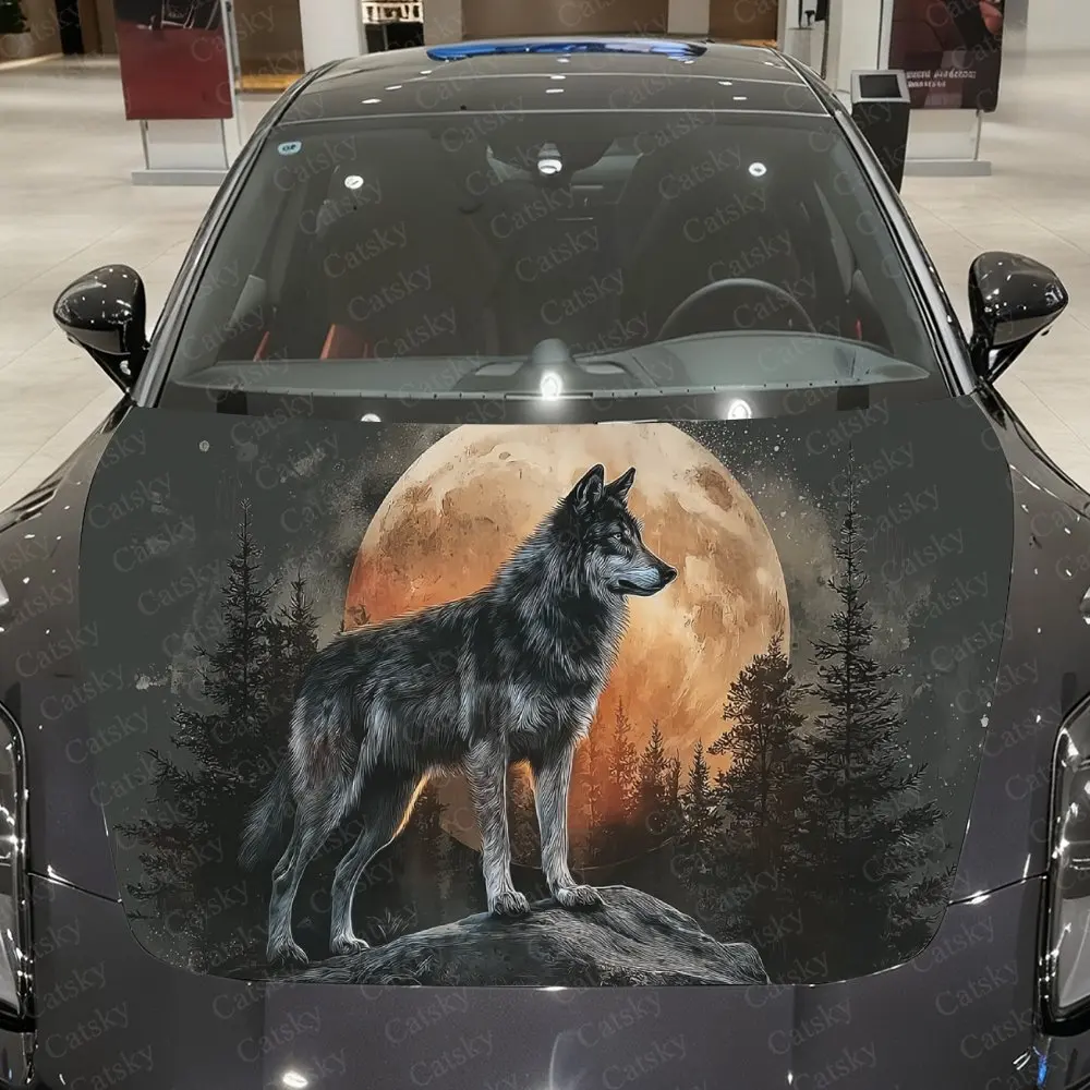 Moon Lone Wolf Car Vinyl Wrap, PVC Waterproof Car Hood Sticker, Self-Adhesive Scratch-Resistant Stickers for Engine Cover
Moon Lone Wolf Car Vinyl Wrap, PVC Waterproof Car Hood Sticker, Self-Adhesive Scratch-Resistant Stickers for Engine Cover