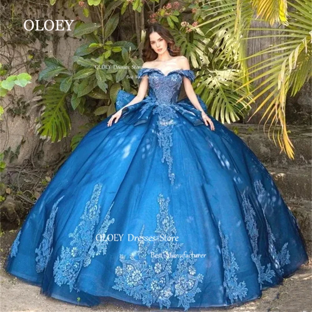 OLOEY Classic Glitter Blue 15 17 Quinceanera Dress Wedding Dress Sweetheart Appliques Off Shoulder Ball Gown Birthday Dress
OLOEY Classic Glitter Blue 15 17 Quinceanera Dress Wedding Dress Sweetheart Appliques Off Shoulder Ball Gown Birthday Dress