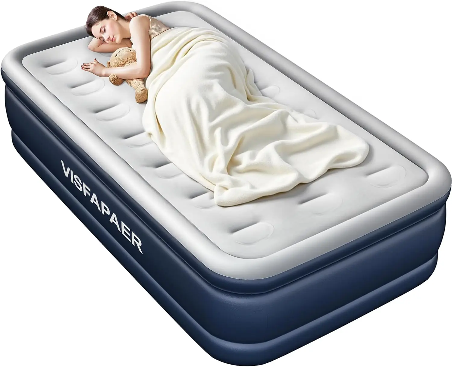 Twin Air Mattress with Built in Pump Raised 18'' High, Fast Inflatable Bed for Camping Home Guests, 550Lbs Max Comfortable Blow
Twin Air Mattress with Built in Pump Raised 18'' High, Fast Inflatable Bed for Camping Home Guests, 550Lbs Max Comfortable Blow