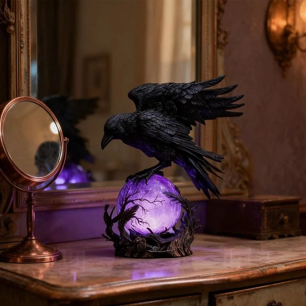 Violet Glow Raven's Moonlight LED Lamp Glowing Orb Spooky Gothic Raven Lamp Hollow Design Ravens Crow Table Lamps
Violet Glow Raven's Moonlight LED Lamp Glowing Orb Spooky Gothic Raven Lamp Hollow Design Ravens Crow Table Lamps