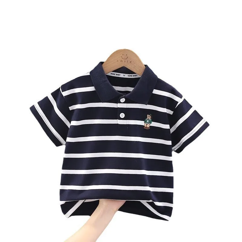 1pcs Summer Children's Striped T-shirts Boys' Short-sleeved Lapel T-shirt for Girl Tops Casual Cartoon Cloths
1pcs Summer Children's Striped T-shirts Boys' Short-sleeved Lapel T-shirt for Girl Tops Casual Cartoon Cloths