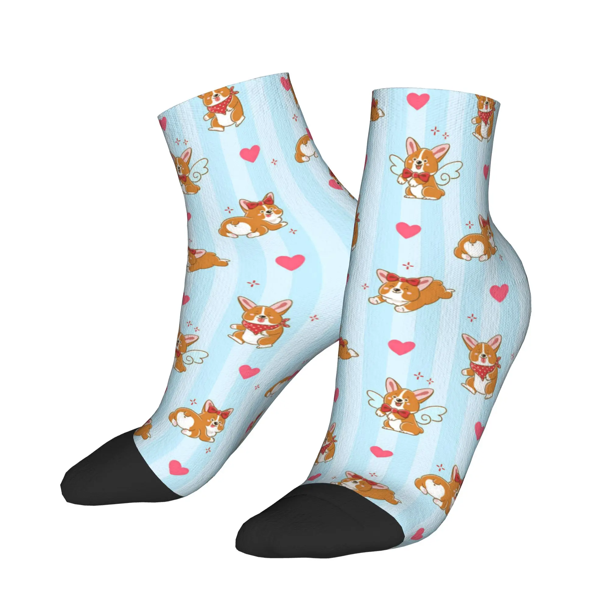 Cute Corgi Blue Striped Kawaii Puppies and Pink Hearts Socks Modern Ankle Socks Summer Non Slip Adults Men Soft Casual Sock
Cute Corgi Blue Striped Kawaii Puppies and Pink Hearts Socks Modern Ankle Socks Summer Non Slip Adults Men Soft Casual Sock