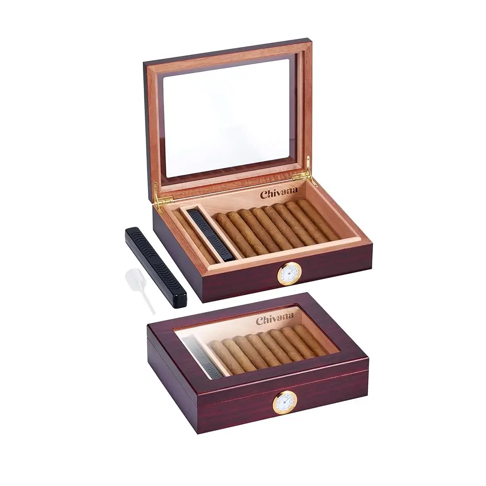 Премиальные хьюмидоры для 20-35 сигар с отделкой из высококачественного кедрового шпона и аксессуарами. Безопасные и герметичные уплотнительные кольца. Отлично
Премиальные хьюмидоры для 20-35 сигар с отделкой из высококачественного кедрового шпона и аксессуарами. Безопасные и герметичные уплотнительные кольца. Отлично