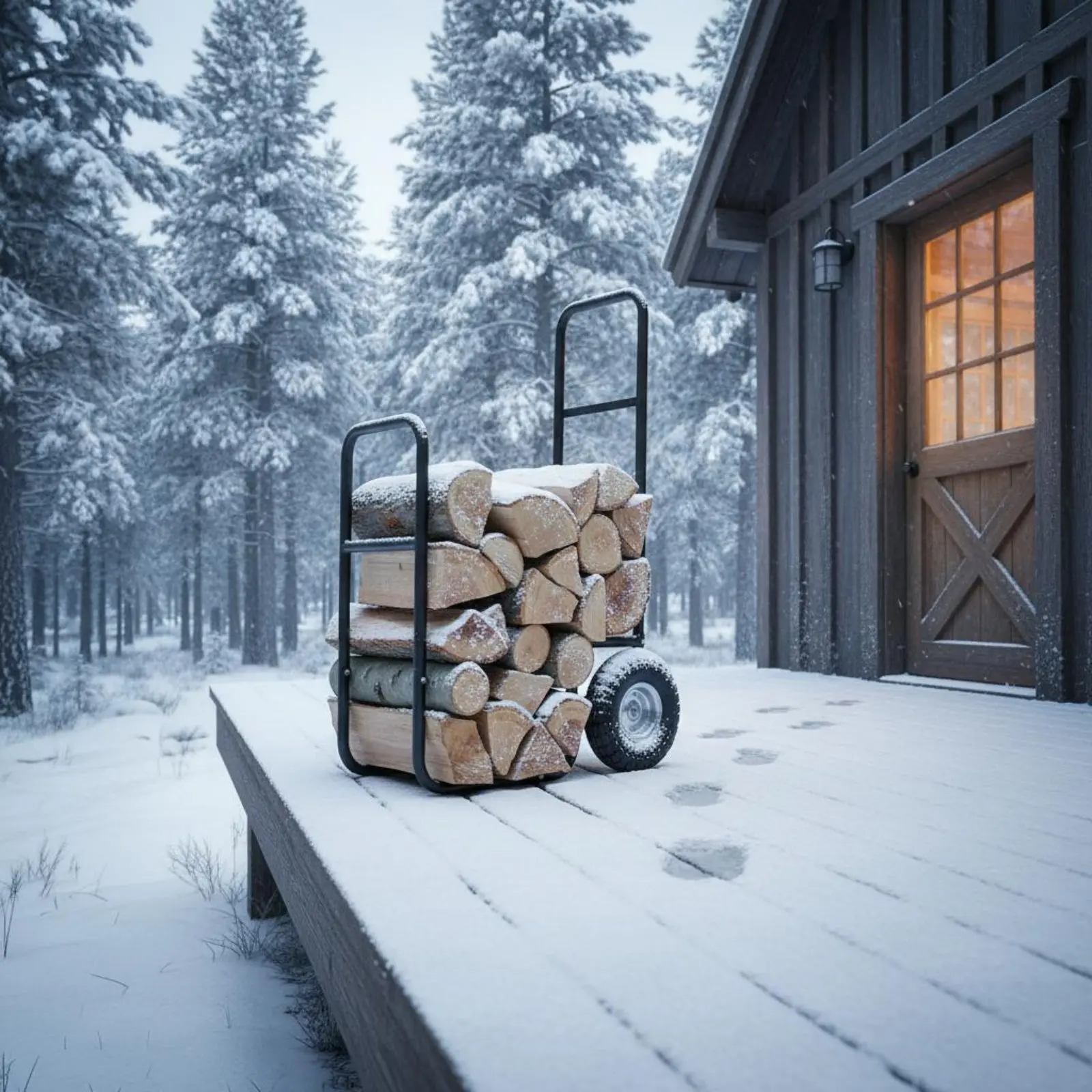 Firewood Cart 100kg Load Capacity Rolling Firewood Cart Sturdy Duty Log Hauler Air-Filled Tires Wheeled Log Rack for Backyard
Firewood Cart 100kg Load Capacity Rolling Firewood Cart Sturdy Duty Log Hauler Air-Filled Tires Wheeled Log Rack for Backyard