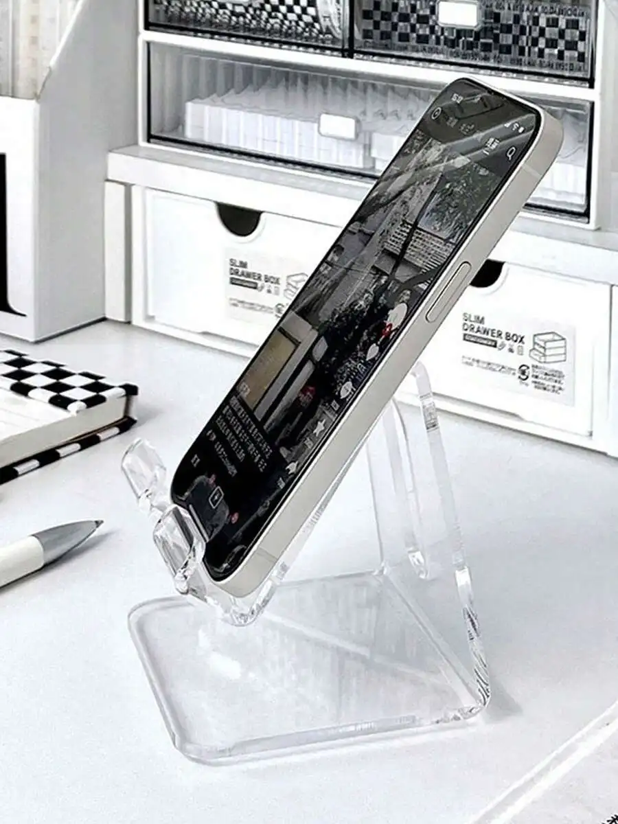 Clear Acrylic Adjustable Phone Stand For Desk Compatible With Android Universal
Clear Acrylic Adjustable Phone Stand For Desk Compatible With Android Universal