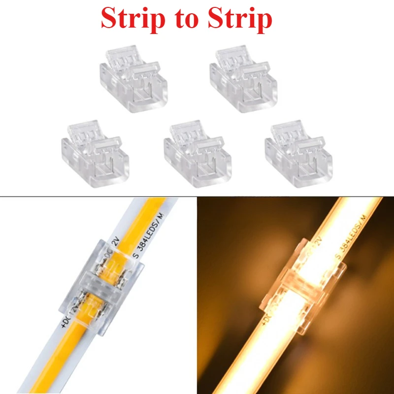 COB Crystal Buckle Transparent Connector Single/Double Wire Solder-Free Seamless Connectors for 2Pin 8/10mm Monochrome Strips
COB Crystal Buckle Transparent Connector Single/Double Wire Solder-Free Seamless Connectors for 2Pin 8/10mm Monochrome Strips