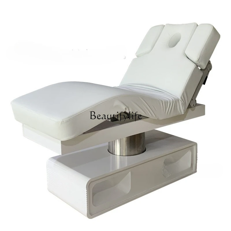 Electric beauty bed with LED light with armrests can bend legs light luxury simple electric bed
Electric beauty bed with LED light with armrests can bend legs light luxury simple electric bed