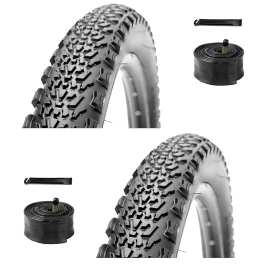 Mountain Bike Tires Set: 2-Pack 26/27.5/29x2.1 Inch Folding Replacement Bicycle Tires and Pair Inch Schrader Vae Inner Tubes wi
Mountain Bike Tires Set: 2-Pack 26/27.5/29x2.1 Inch Folding Replacement Bicycle Tires and Pair Inch Schrader Vae Inner Tubes wi