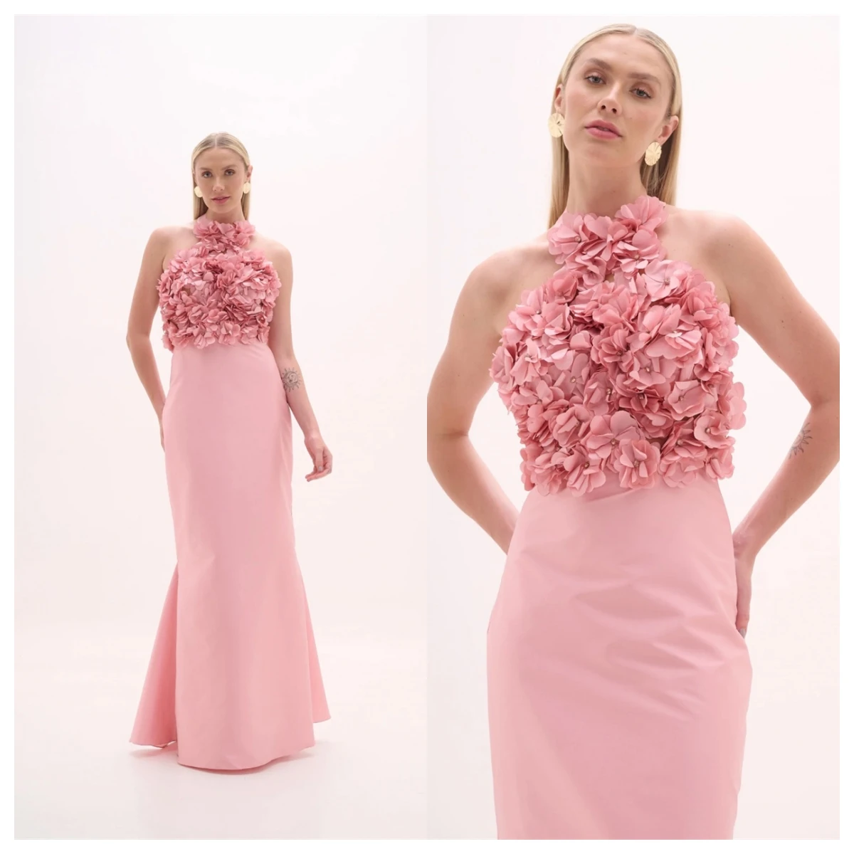 Customized Exquisite Pink Jersey Evening Dress Halter Sleeveless Celebrity Gowns Flowers High Quality Bespoke Occasio
Customized Exquisite Pink Jersey Evening Dress Halter Sleeveless Celebrity Gowns Flowers High Quality Bespoke Occasio