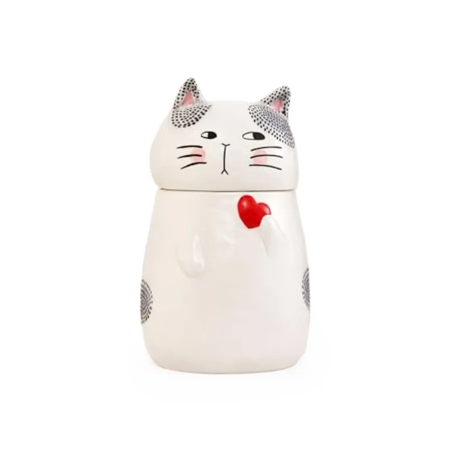 Cartoon Cat Handpainted Stoneware Air Tight White 10.2 inch Cookie Jar, Dishwasher Safe, for storing Cookie, Candy, Coffee
Cartoon Cat Handpainted Stoneware Air Tight White 10.2 inch Cookie Jar, Dishwasher Safe, for storing Cookie, Candy, Coffee