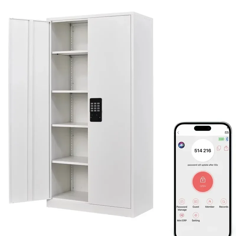 Office Metal Garage Storage Cabinet Steel Filing Cabinet metal cupboard With 2 Doors And 4 Adjustable Shelves Smartlock
Office Metal Garage Storage Cabinet Steel Filing Cabinet metal cupboard With 2 Doors And 4 Adjustable Shelves Smartlock