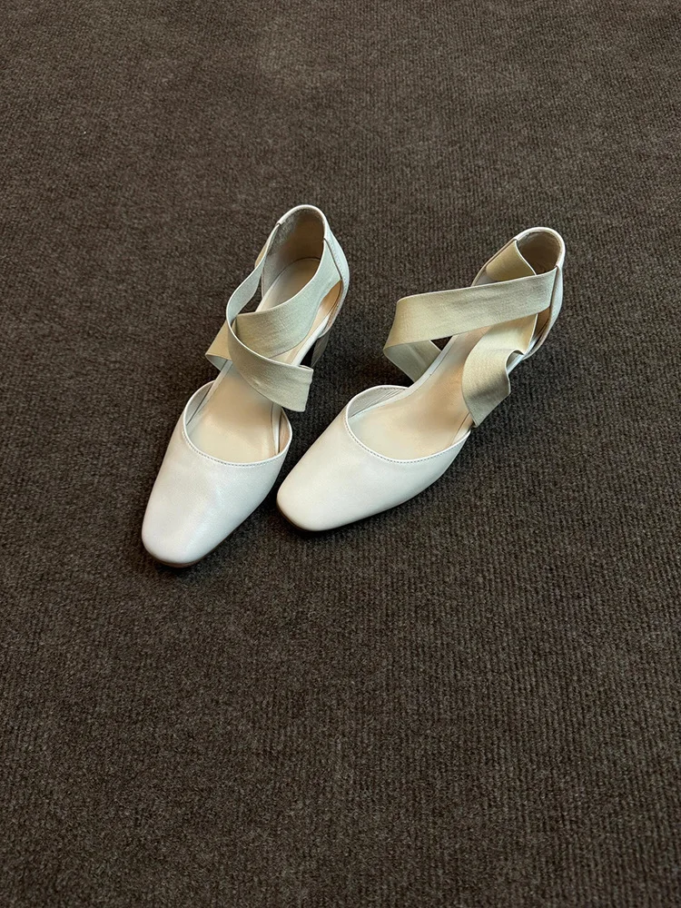 Beige Cross Strap High Heels Women's Elegant Mature Daily Versatile Leather Square Toe Comfortable Fashion Shoes
Beige Cross Strap High Heels Women's Elegant Mature Daily Versatile Leather Square Toe Comfortable Fashion Shoes