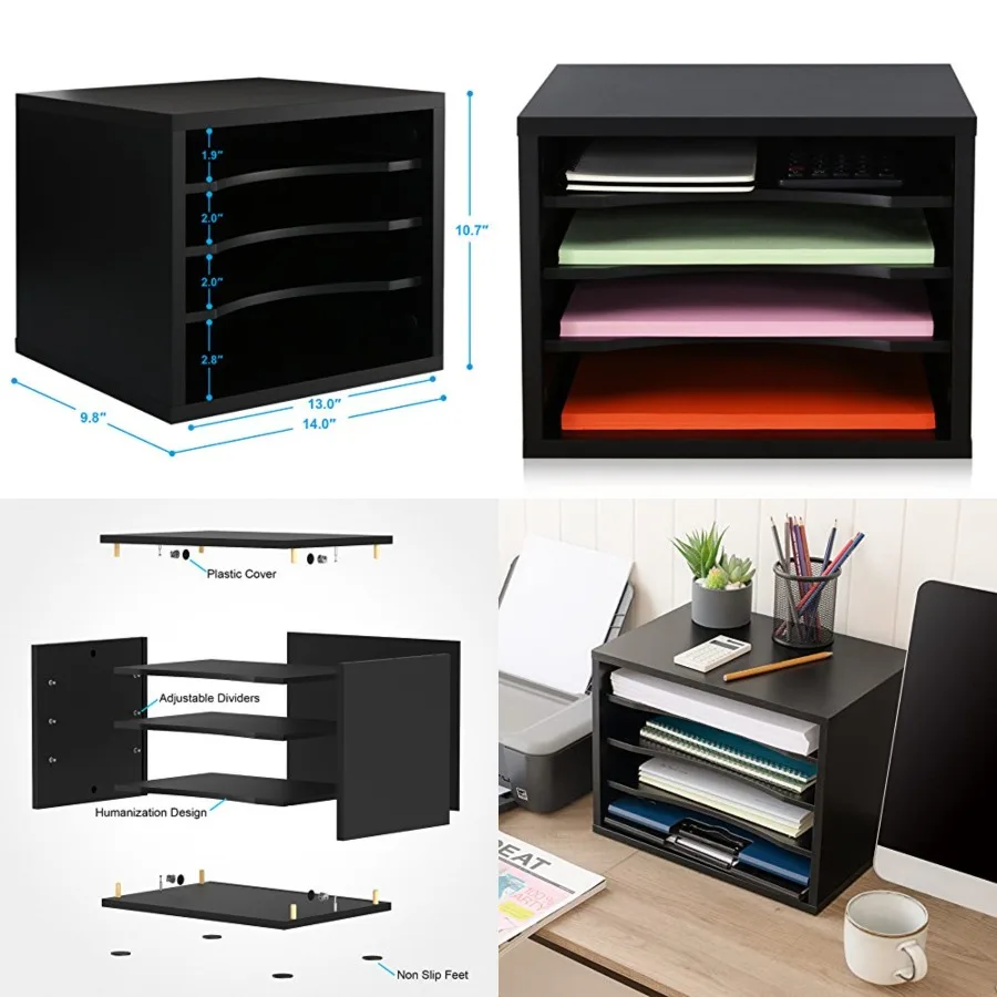 Wood Desk Paper Organizer with 4 Tiers Storage, Desktop File Holder, Document Letter Sorter Tray with Adjustable Shelves, Home
Wood Desk Paper Organizer with 4 Tiers Storage, Desktop File Holder, Document Letter Sorter Tray with Adjustable Shelves, Home