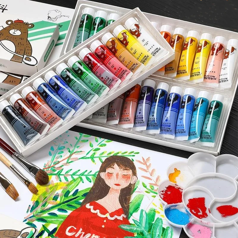 12/24 Colors Acrylic Pigment Set 5ml/12ml Bright Colors Student Artist Canvas Fabric Paper Acrylic Painting Paint Art Supplies
12/24 Colors Acrylic Pigment Set 5ml/12ml Bright Colors Student Artist Canvas Fabric Paper Acrylic Painting Paint Art Supplies