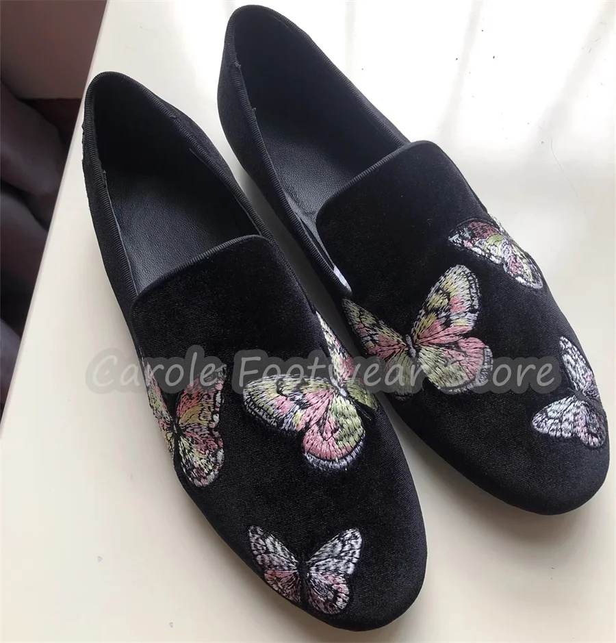 Мужские лоферы с вышивкой в виде разноцветных бабочек, в британском стиле, с круглым носком, на низком каблуке, неглубокие слипоны-оксфорды, повседневные мужские туфли без каблука
Мужские лоферы с вышивкой в виде разноцветных бабочек, в британском стиле, с круглым носком, на низком каблуке, неглубокие слипоны-оксфорды, повседневные мужские туфли без каблука