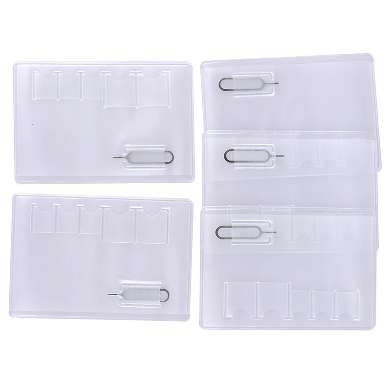 5Pcs Universal Transparent Memory Card 6 Sim Card Holder Case Portable Protector
5Pcs Universal Transparent Memory Card 6 Sim Card Holder Case Portable Protector