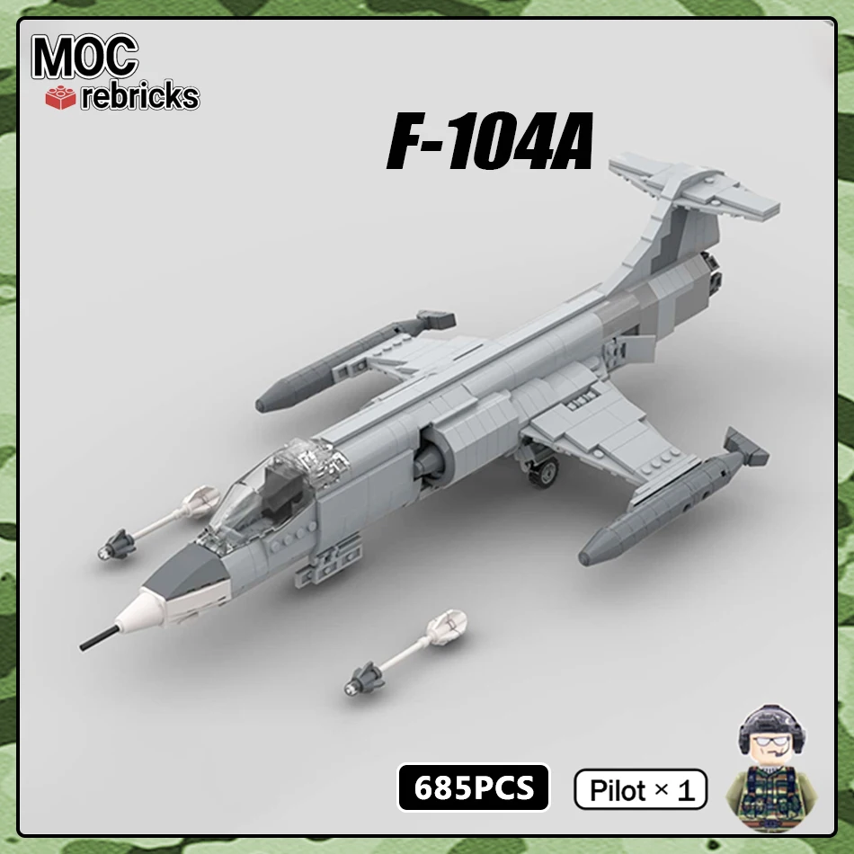 MOC Military Series Bricks F-104A American Supersonic Light Fighters Building Block Set DIY Toys for Kid Christmas Gifts
MOC Military Series Bricks F-104A American Supersonic Light Fighters Building Block Set DIY Toys for Kid Christmas Gifts