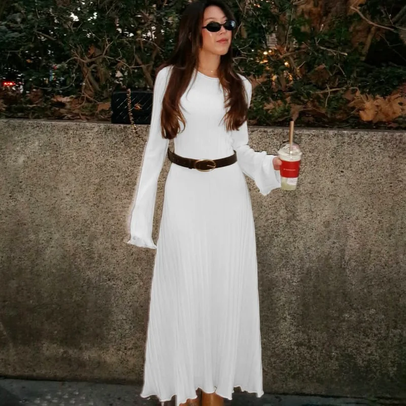 Tuularose White Knitted Dress Women's Casual Ribbed Patchwork Ruffled Lace-up Dress Spring New Commuter Streetwear Female Dress
Tuularose White Knitted Dress Women's Casual Ribbed Patchwork Ruffled Lace-up Dress Spring New Commuter Streetwear Female Dress