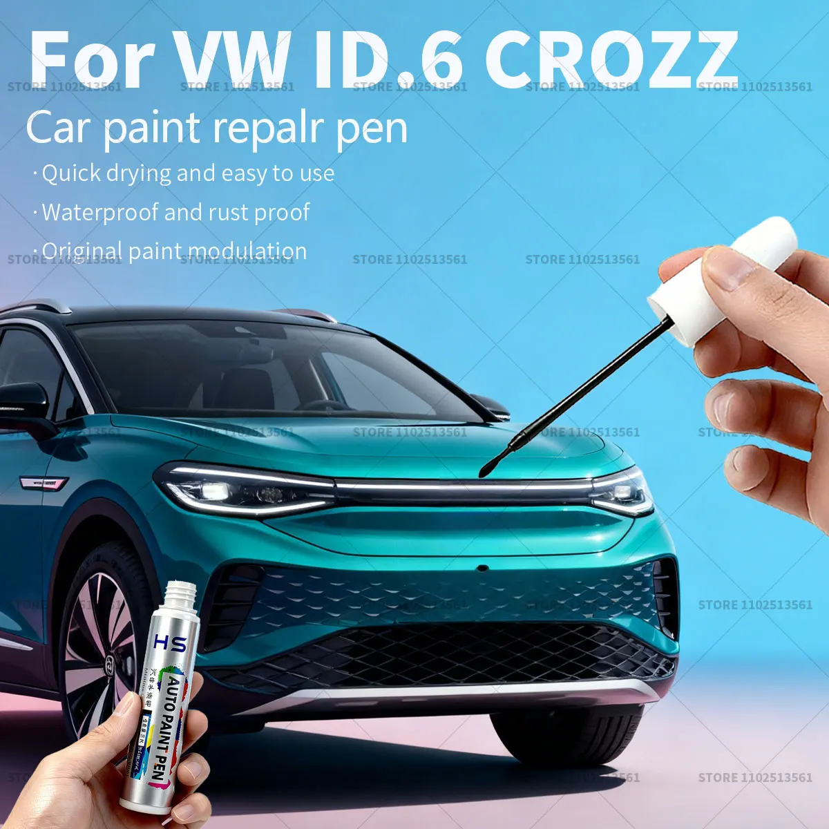 Ручка для ремонта автомобильной краски для Volkswagen ID.6 CROZZ Touch Up, средство для удаления царапин, автоаксессуары «сделай сам», белый LC9A, фиолетовый, LR7G, золото, VW137
Ручка для ремонта автомобильной краски для Volkswagen ID.6 CROZZ Touch Up, средство для удаления царапин, автоаксессуары «сделай сам», белый LC9A, фиолетовый, LR7G, золото, VW137