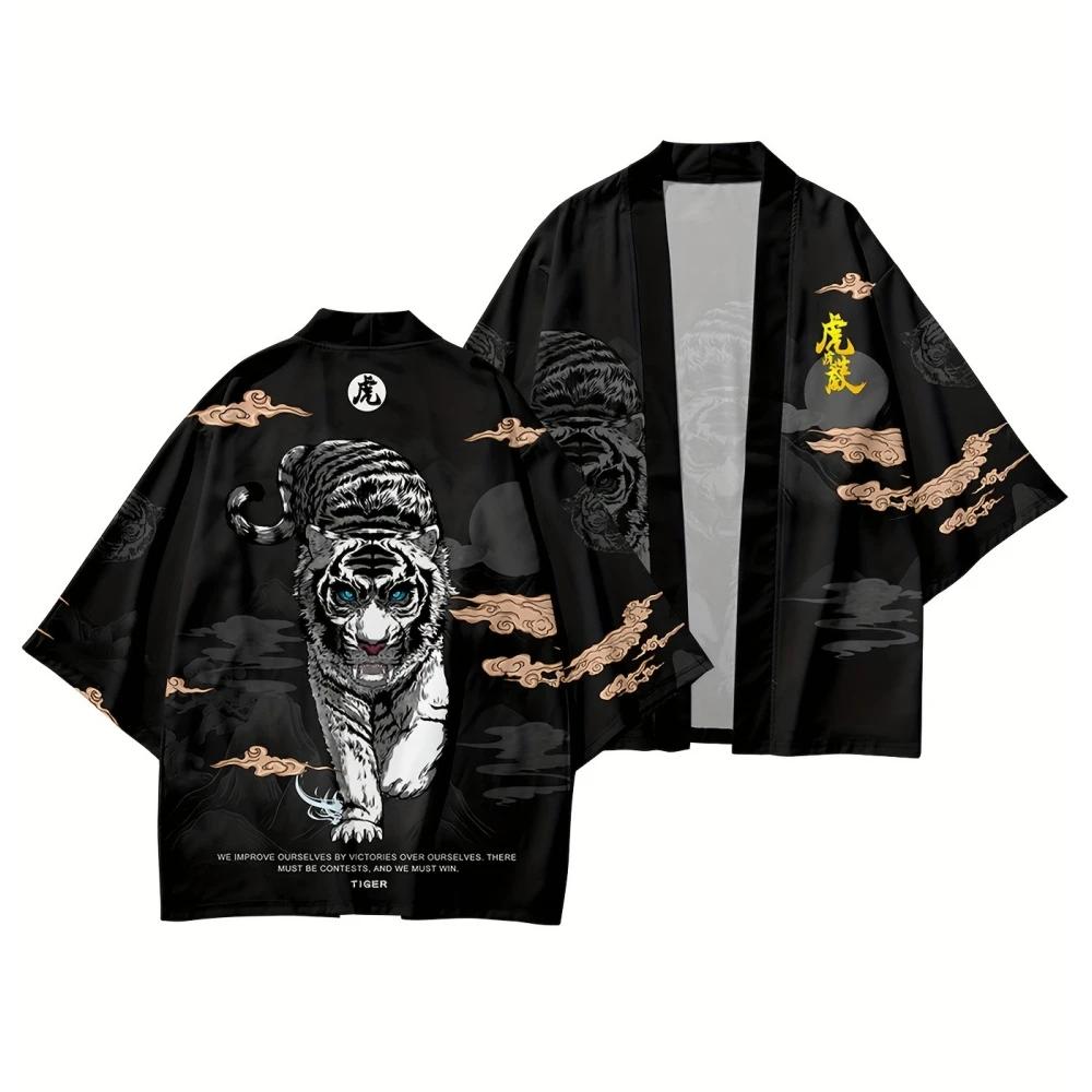 Funny 3D Tiger Pattern Men's Japanese Kimono Coat Fashion Street Cosplay Loose Costume Summer Comfortable Casual Cardigan Tops
Funny 3D Tiger Pattern Men's Japanese Kimono Coat Fashion Street Cosplay Loose Costume Summer Comfortable Casual Cardigan Tops