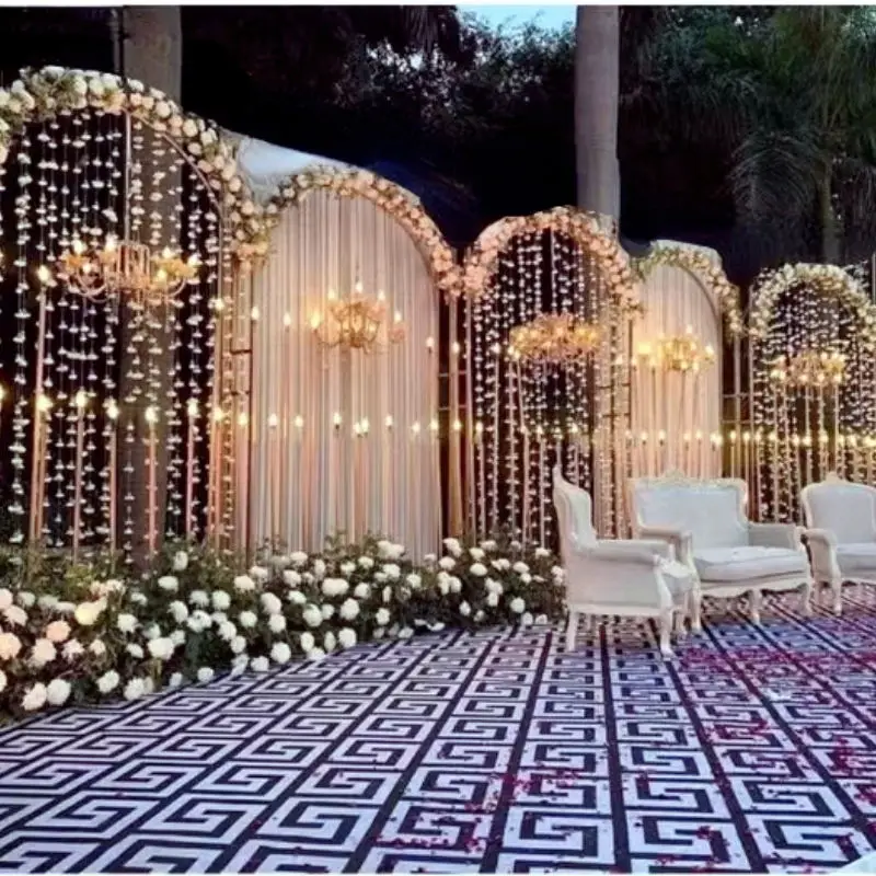 5PCS Shiny Gold Grand Event Flower Lace Curtain Arch Backdrops Wall Decoration Wedding Engagement Stage Floral Arrangement Stand
5PCS Shiny Gold Grand Event Flower Lace Curtain Arch Backdrops Wall Decoration Wedding Engagement Stage Floral Arrangement Stand