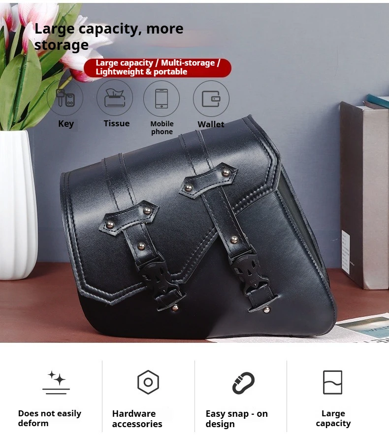 Motorcycle Triangle Bag Black Retro Wind Storage Bag Knight Riding Left and Right Side Hanging Bag
Motorcycle Triangle Bag Black Retro Wind Storage Bag Knight Riding Left and Right Side Hanging Bag