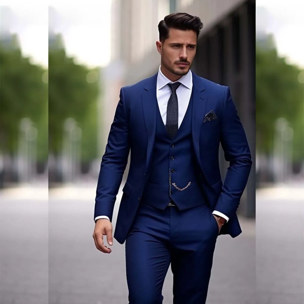 Custom Made Elegant Blue Men's Suits Single Breasted Notch Lapel Blazer High Quality Slim Fit Office 3 Piece Jacket Pants Vest
Custom Made Elegant Blue Men's Suits Single Breasted Notch Lapel Blazer High Quality Slim Fit Office 3 Piece Jacket Pants Vest