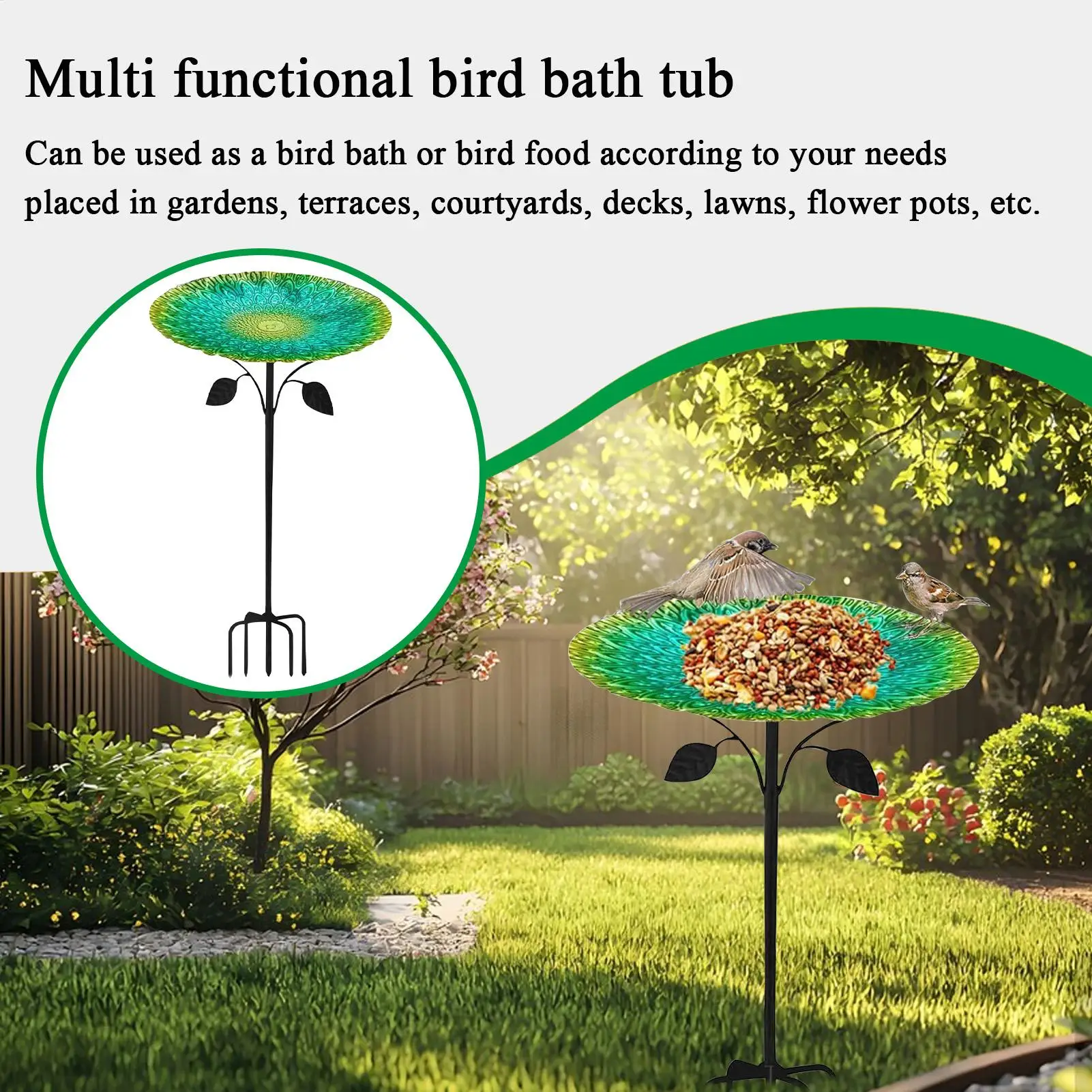 Outdoor Bird Bath Metal Standing Decorative Water Feeder Bird Water Bowl For Hummingbird Parrot Sparrow Parakeet Budgies Yard
Outdoor Bird Bath Metal Standing Decorative Water Feeder Bird Water Bowl For Hummingbird Parrot Sparrow Parakeet Budgies Yard