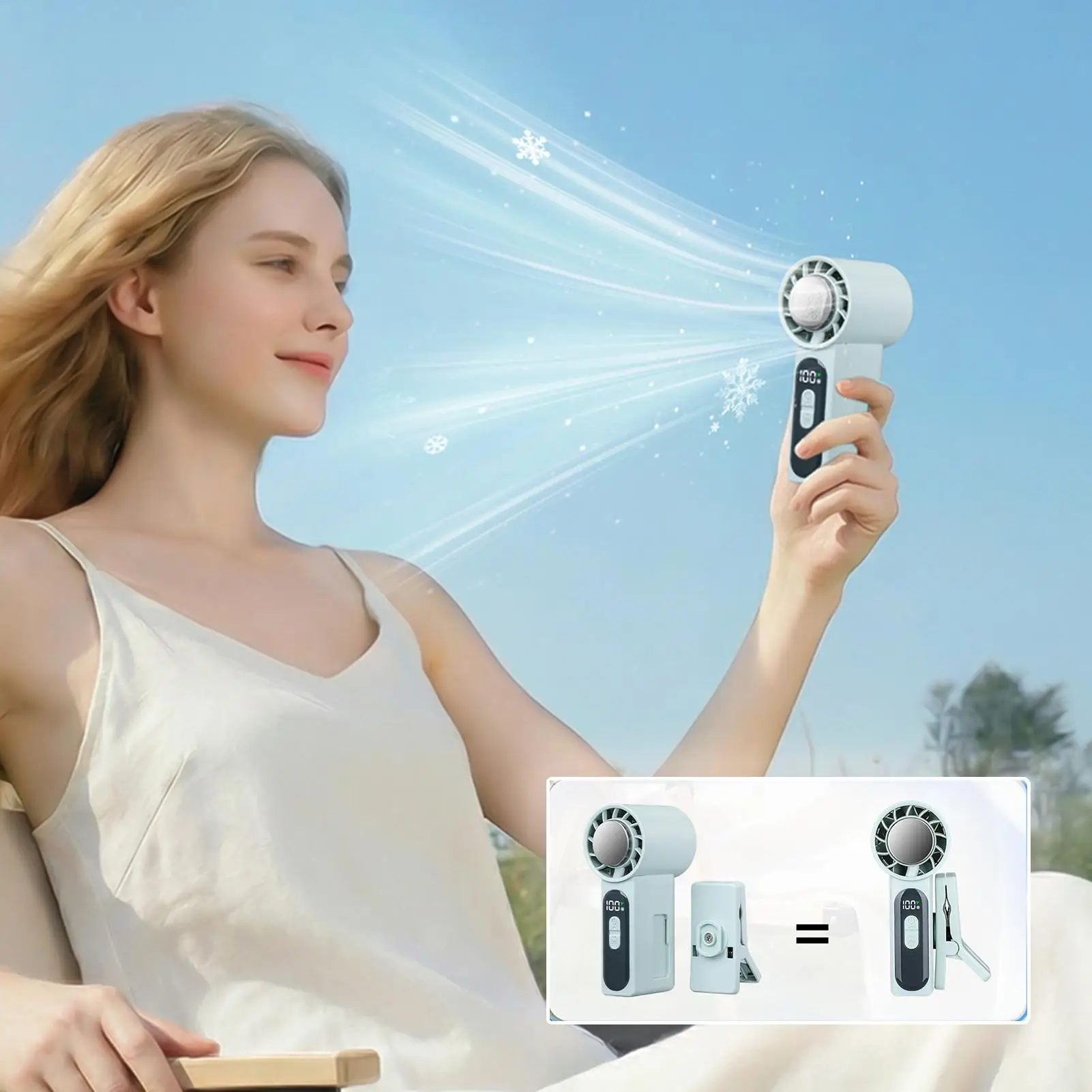 Rechargeable Handheld Mini Fan Clip on Fan Portable Adjustable LED Display Handheld Small Fan Detachable Clip Summer Gift
Rechargeable Handheld Mini Fan Clip on Fan Portable Adjustable LED Display Handheld Small Fan Detachable Clip Summer Gift