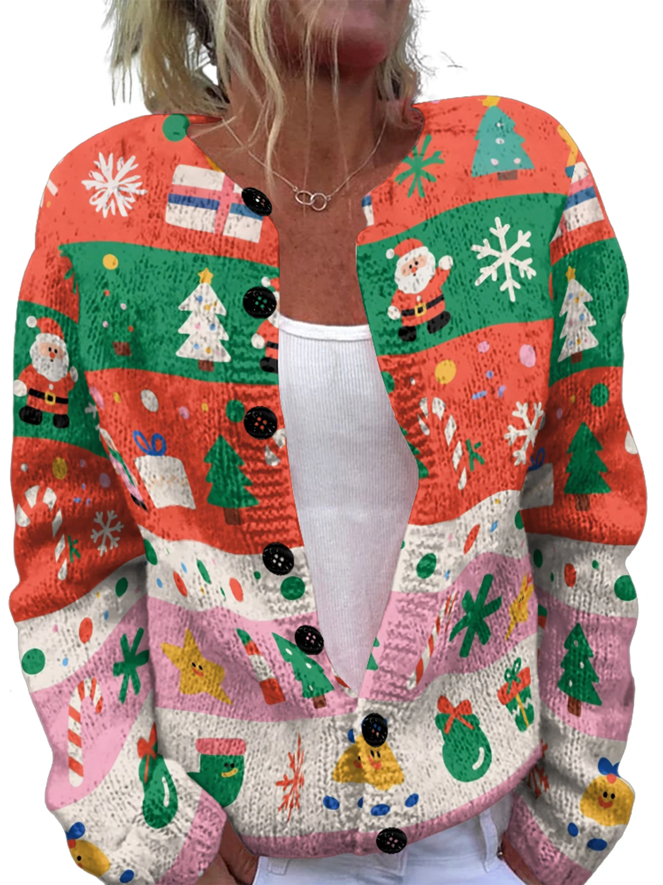 Осень-зима вязаный рождественский кардиган свитер уличная одежда женские свитера вязаный топ повседневные крутые джемперы модные
Осень-зима вязаный рождественский кардиган свитер уличная одежда женские свитера вязаный топ повседневные крутые джемперы модные