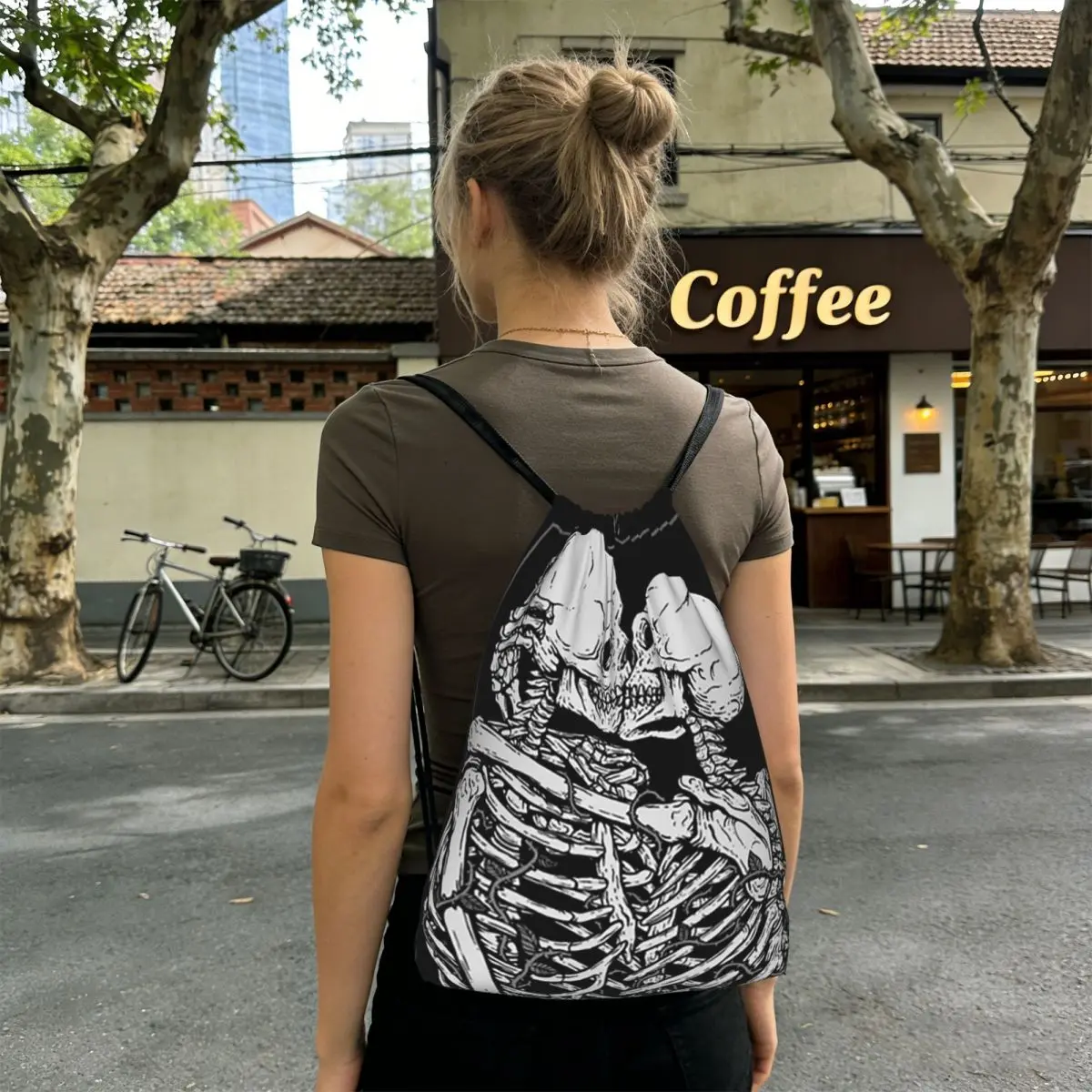 Two Love Skeleton Backpacks Portable Drawstring Bags Shoes Bag Book Bags for Man Woman School
Two Love Skeleton Backpacks Portable Drawstring Bags Shoes Bag Book Bags for Man Woman School