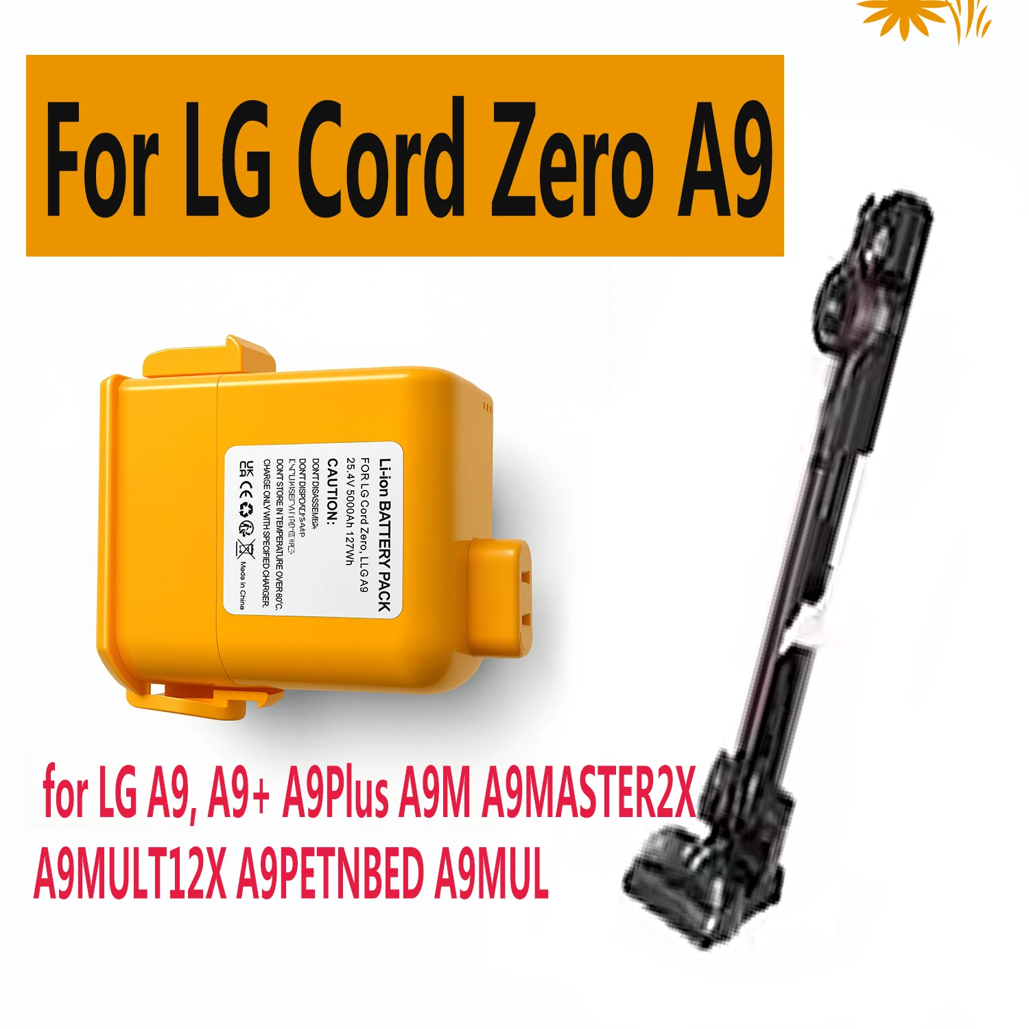 25.2V For LG Cord Zero A9 Vacuum Cleaner battery Orginal size for Easy iistallation for EAC63382201 EAC6338220 EAC63382204
25.2V For LG Cord Zero A9 Vacuum Cleaner battery Orginal size for Easy iistallation for EAC63382201 EAC6338220 EAC63382204