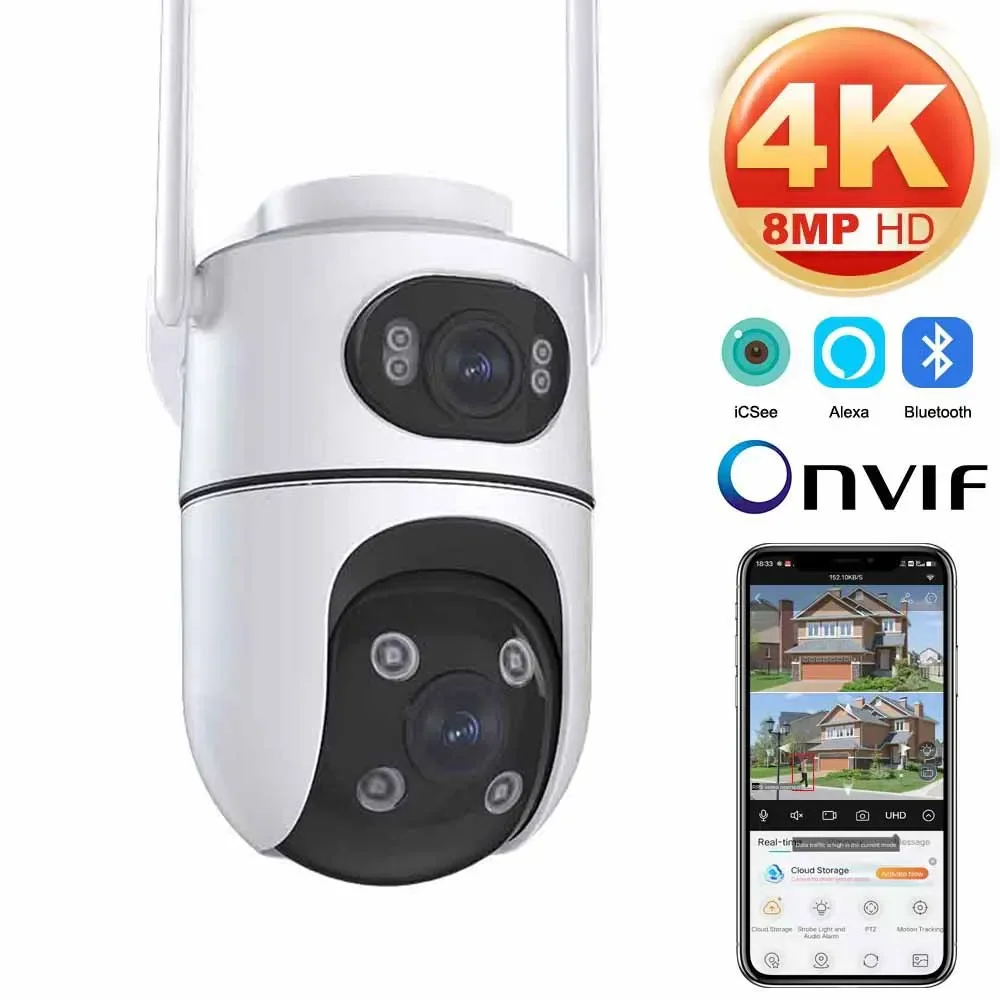 4K Wi-Fi камера уличная двойная линза с автоматическим отслеживанием ночного видения PTZ CCTV водонепроницаемая беспроводная домашняя камера наблюдения Street ICsee
4K Wi-Fi камера уличная двойная линза с автоматическим отслеживанием ночного видения PTZ CCTV водонепроницаемая беспроводная домашняя камера наблюдения Street ICsee