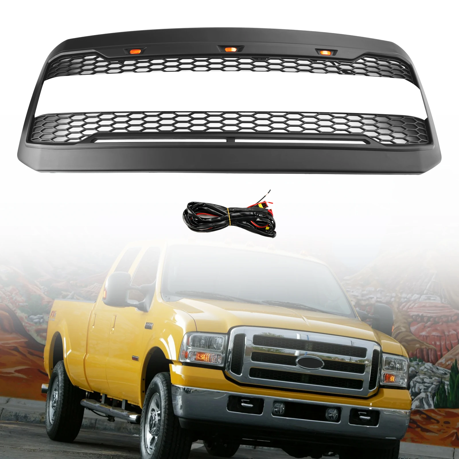Artudatech Front Bumper Grill Grille W/ LED Fit for Ford F250 F350 F 250 350 Super Duty 2005-2007 2006 
Artudatech Front Bumper Grill Grille W/ LED Fit for Ford F250 F350 F 250 350 Super Duty 2005-2007 2006