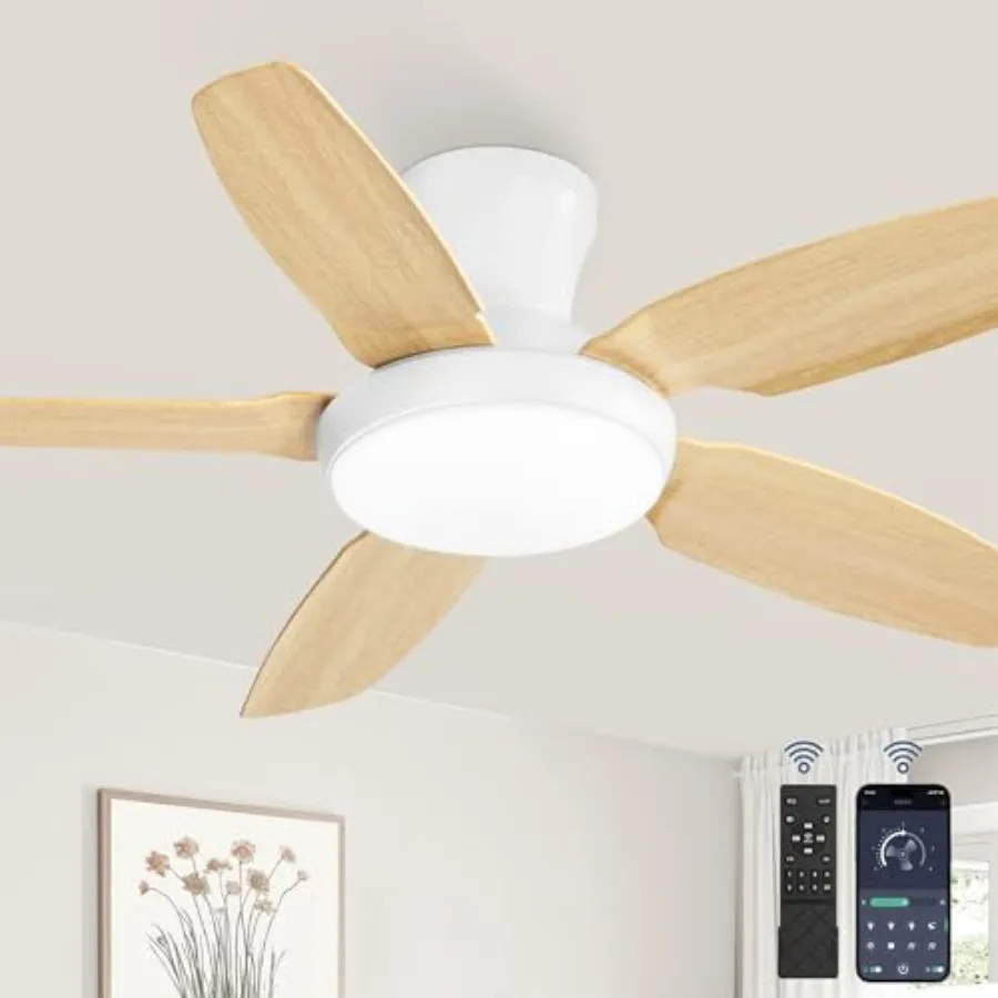Ceiling Fans with Lights, 42 inch Low Profile Flush Mount Ceiling Fan with Remote/APP Control, Modern Ceiling Fan with LED Ligh
Ceiling Fans with Lights, 42 inch Low Profile Flush Mount Ceiling Fan with Remote/APP Control, Modern Ceiling Fan with LED Ligh