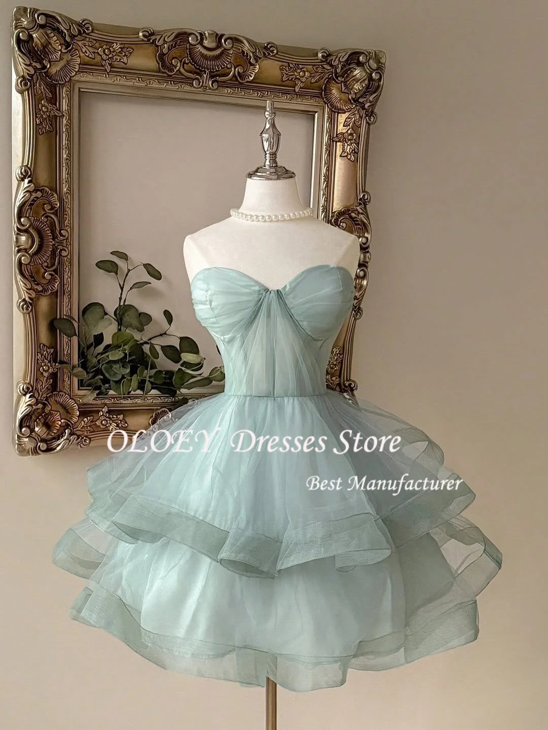 OLOEY Blush Green Mini Ball Gown Prom Dress Short SleevesTiered Graduation Dresses Vestidos De Fiesta Elegantes Customized
OLOEY Blush Green Mini Ball Gown Prom Dress Short SleevesTiered Graduation Dresses Vestidos De Fiesta Elegantes Customized