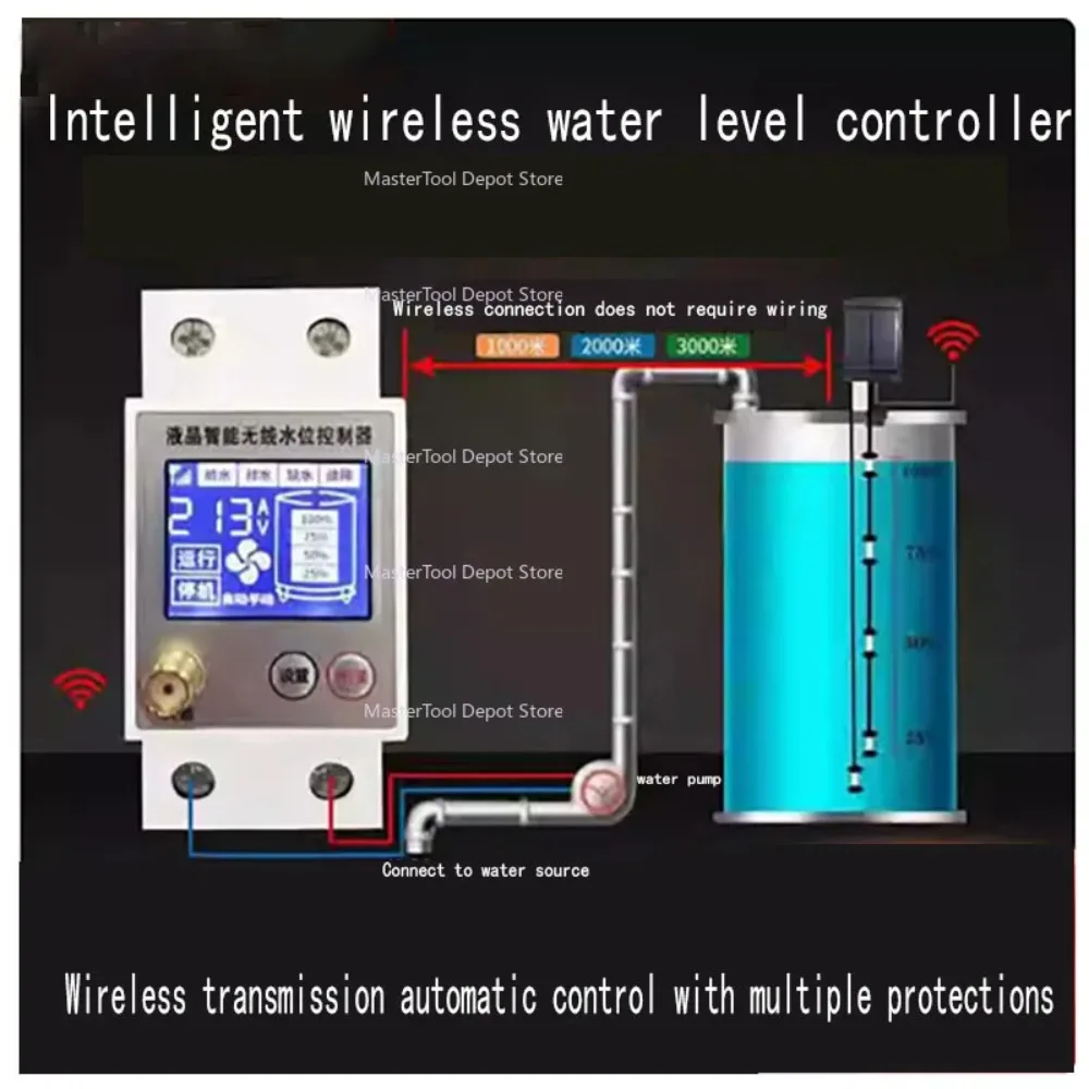 Wireless water level controller, fully automatic solar charging tank, tower, automatic filling controller
Wireless water level controller, fully automatic solar charging tank, tower, automatic filling controller