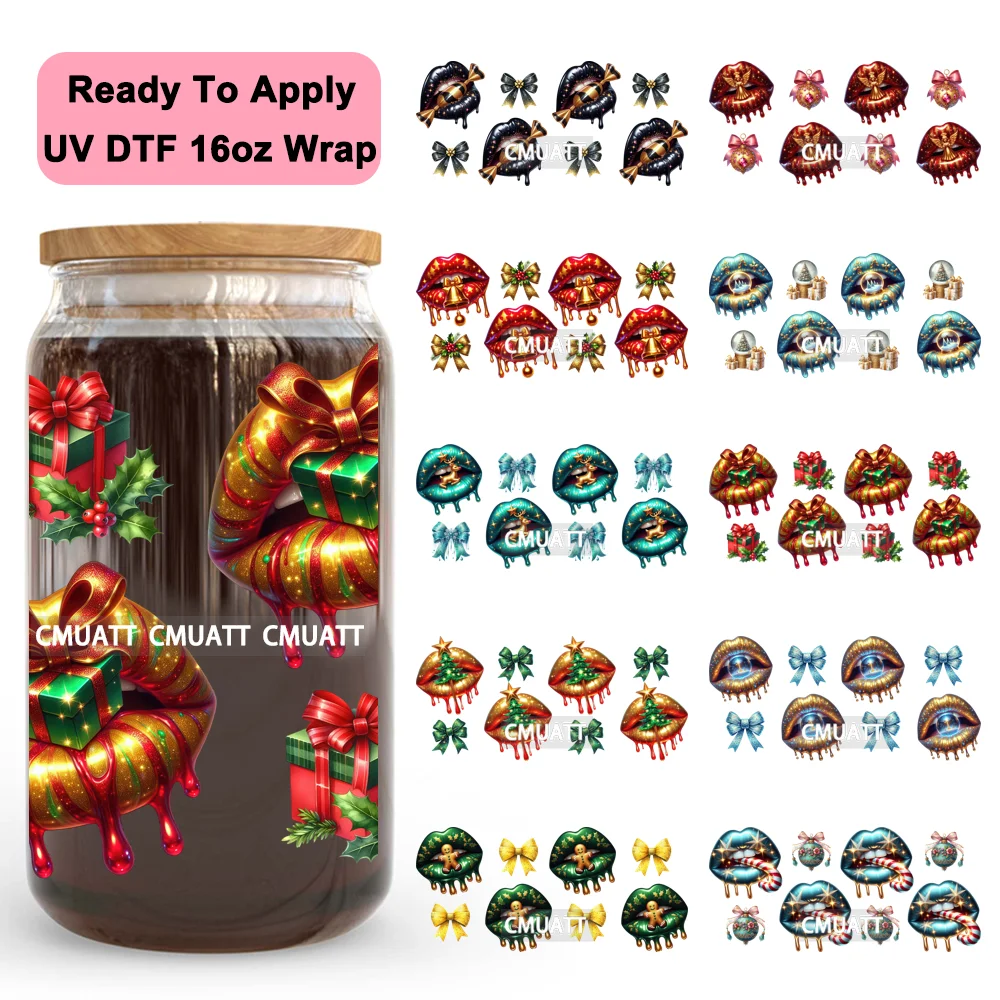 Christmas Gift Lips Light Coquette Bow UV DTF Stickers Ready To Transfer Cup Wrap Custom Labels DIY Craft For Libbey Can Glass
Christmas Gift Lips Light Coquette Bow UV DTF Stickers Ready To Transfer Cup Wrap Custom Labels DIY Craft For Libbey Can Glass