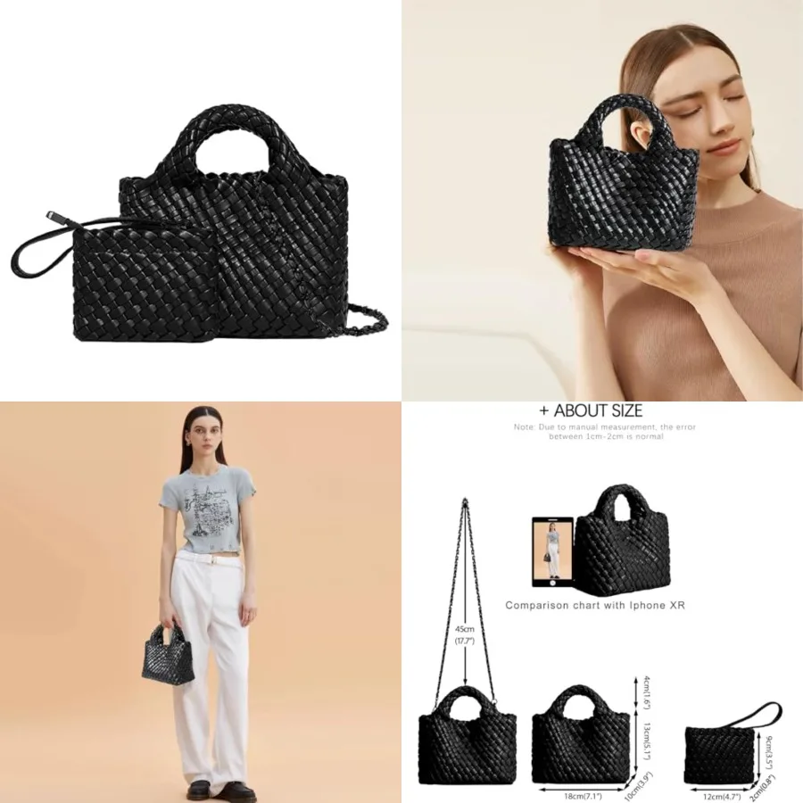 Woven Tote Bag for Women with Coin Purse, Foldable Chain Small Crossbody Handbags, Fashion Shoulder Bag, Hobo Satchel
Woven Tote Bag for Women with Coin Purse, Foldable Chain Small Crossbody Handbags, Fashion Shoulder Bag, Hobo Satchel