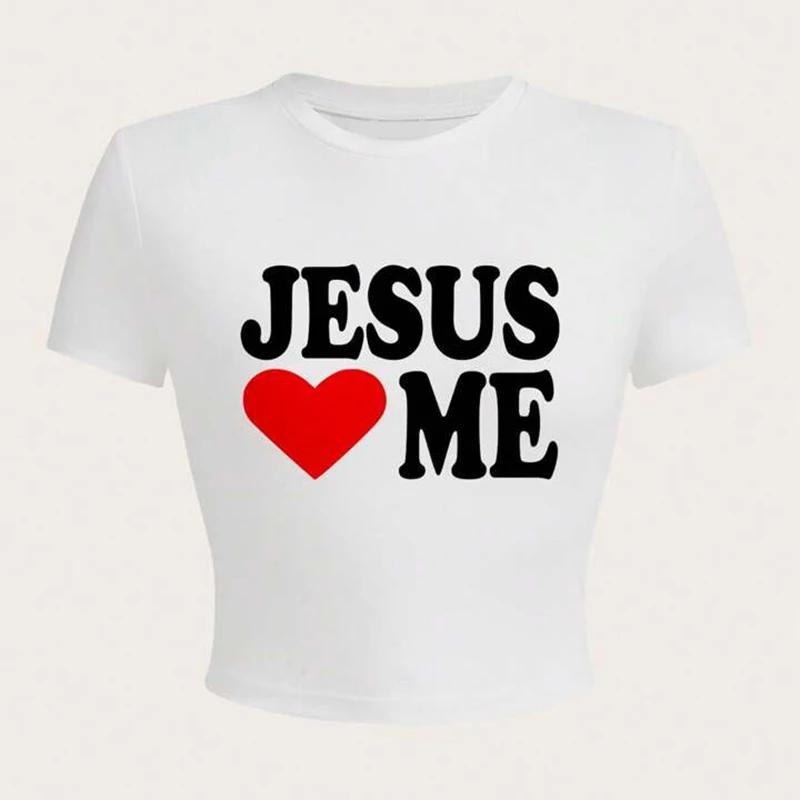 2024 Jesus love Me Goth T-shirt Women Harajuku Short sleeved Tops US Street Sexy Crop Tops Slim Emo kawaii Baby Tees Y2K Clothes
2024 Jesus love Me Goth T-shirt Women Harajuku Short sleeved Tops US Street Sexy Crop Tops Slim Emo kawaii Baby Tees Y2K Clothes